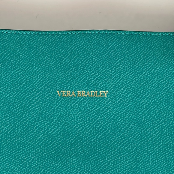 Vera Bradley Teal Pebbled Leather Tote - Picture 4 of 11